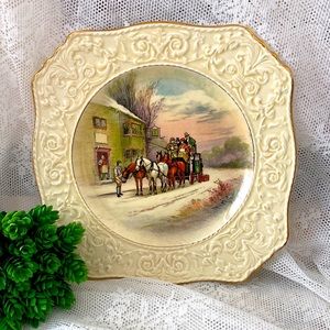 VINTAGE ROYAL WINTON GRIMWADES ENGLISH Stagecoach SCENE PLATE